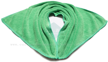 China Custom Label microfiber terry towel reusable cleaning cloths supplier Bespoke Green Fast Dry Hair Salon Towels factory Hair Dry Towel for Germany producer